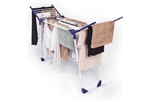 Leifheit Séchoir à linge Pegasus 120 Solid Compact, séchoir sur pied grande surface d'étendage, étendoir à linge solide et robuste de taille compacte