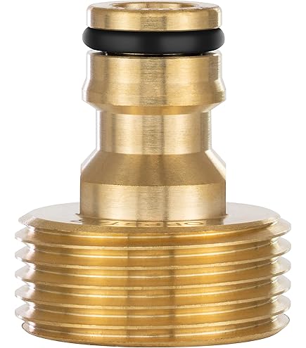 VARIOSAN Raccordo per Serbatoio e Barili d'acqua + rubinetto di uscita a sfera 14948, 3/4, ottone, lucido