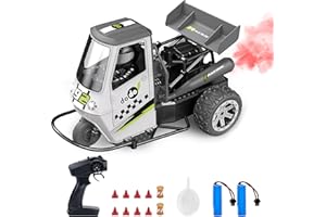 ACAMMZAR Coche Teledirigido, 1/16 RC Coche Motocicletas con 22+Km/h, 2.4GHz Crawler Camiones con 2 Baterías 50min, Dirección proporcional, Spray, Música, Luces, Regalo para Niños y Adultos