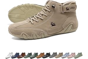 LOVEWLVNCL Bottes hautes italiennes en cuir souple faites à la main avec Velcro, chaussures Beck for hommes bottes hautes imperméables antidérapantes légères et respirantes baskets décontractées for la randonnée