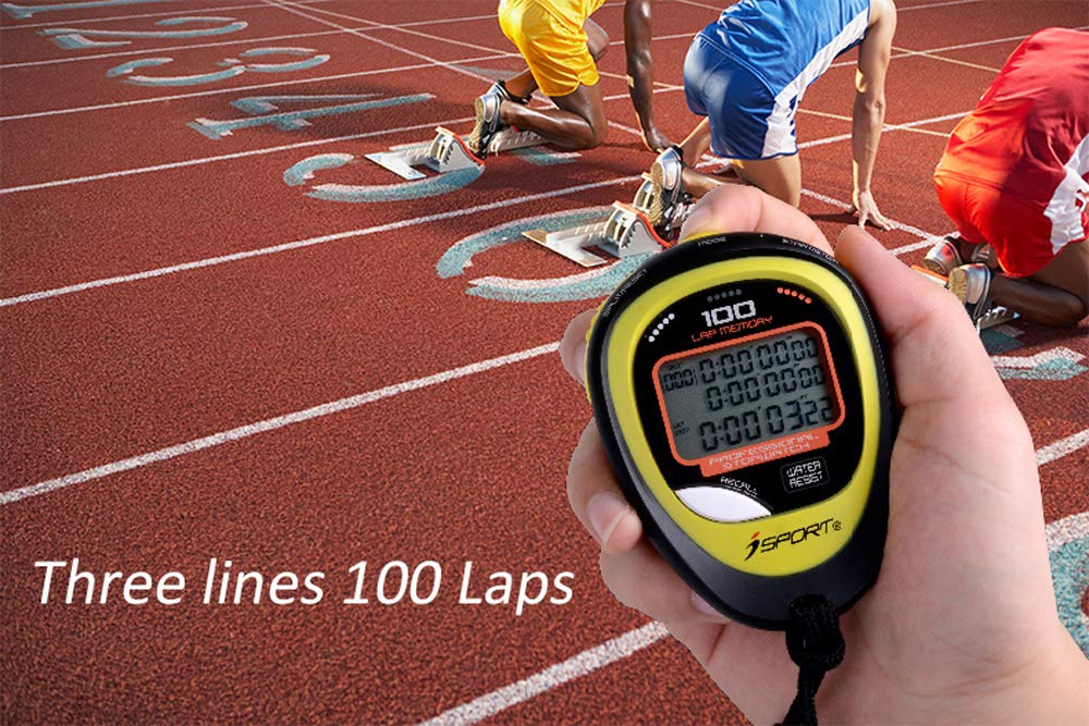Cronometro digitale professionale display a tre file atletica corsa  cronometro con 100 lap memory split tempo per sport e per allenatori  arbitri - ilsubacqueo.it