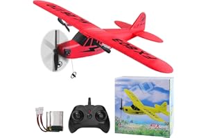 Henakmsl RC Flugzeug,2 CH Ferngesteuertes Flugzeug 2,4 GHz RC Flugzeug rtf für Anfänger, Kinder und Erwachsene,Flugzeug Spielzeug mit USB-Aufladung Rot
