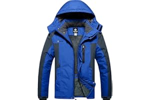 GEMYSE Uomo Giacca da Sci impermeabile montagna Giacche Pile invernale antivento Cappotto con Cappuccio