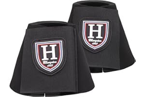 Harrison Howard Shock Absorbing Soft Texture Convenient Cleaning Horse Bell Boots Durable Protection for Your Horse Sold in Pairs Black L