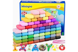 Ixiaoyoo Air Dry Clay, Modelling Clay for Kids, 64 Colors DIY Molding Magic Clay for with Tools, Soft & Non-Sticky, Toys Gifts for Age 3 4 5 6 7 8+ Years Old Boys Girls Kids