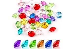 Zhenle Acrylic Diamonds Colourful 110 Pieces 20 mm Transparent Crystals Diamonds Decorative Stones for Vases, Table Decoration, Party Bags, Wedding