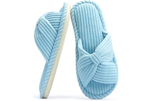 Chantomoo Pantofole da Donna in Memory Foam per la Casa Camera da Letto Bagno spa Matrimonio Viaggio Ospedale Open Toe Velluto a Coste Pantofole Antiscivolo Accoglienti Confortevoli