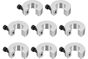 QUARKZMAN Sbr16 Kołnierz ograniczający wałek prowadnica liniowa kołnierz zacisk ze stopu aluminium do mocowania kół zębatych pierścienie ogranicznik wału powierzchnia piaskowanie srebrny 8 sztuk