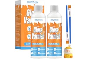 prowithlin Vernis Argile Autodurcissante et Brillant - Autodurcissant, Imperméable, Anti-fissures, pour Céramique, Bois, 60ml*2 Avec 2 Pinceaux