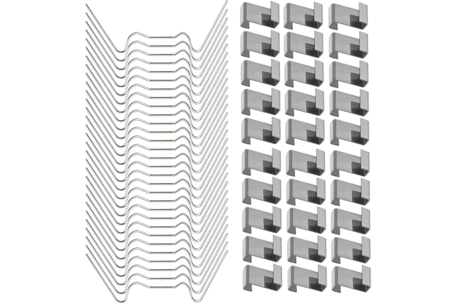 HONGCI Stainless Steel Greenhouse Clips for Glass - 100Pcs Window Pane Fixings (50 W Wire & 50 Z Clips) for Glazing
