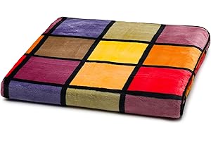 Gözze - Weiche Kuscheldecke, Cashmere Feeling, Hohes Stoffgewicht 500 g/m², Antigua, 150 x 200 cm - Orange/Rot/Gelb