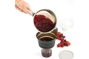 mastrad - Entonnoir Filtrant REVOLUTIONNAIRE - Confitures - Mousses - Vin - Grille Amovible Noir Fumé