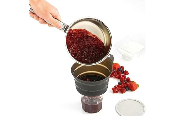 mastrad - Entonnoir Filtrant REVOLUTIONNAIRE - Confitures - Mousses - Vin - Grille Amovible Noir Fumé