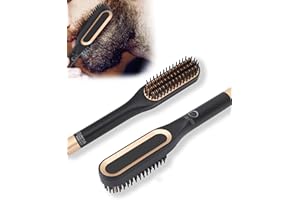 DIOCHE Prostownica do Brody dla Mężczyzn, Elektryczna Prostownica do Brody do Szybkiej Stylizacji Zarostu Wielofunkcyjna Podgrzewana Szczotka do Brody Grzebień do Prostowania Brody(EU)