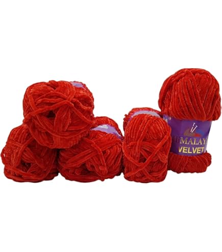 Himalaya Velvet Kadife Örgü İpliği u00100 Mikro Polyester 100g Yumuşak, Kalın ve Parlak Doku-90039
