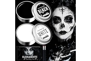 PATRICHOR 100g Halloween Schminke Schwarz Weiß, Kinderschminke Karnevals Make up Set, Face Paint Für Theaterschminke, Faschingsschminke für Kinder Erwachsene Fasching SFX Makeup