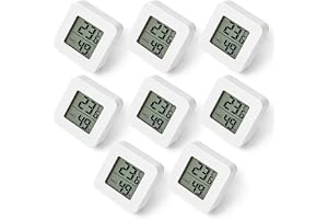 BAIFULAI 8 stycken termometer hygrometer: digital luftfuktighetsmätare med smiley-indikator gauge, termometer med hög precisi