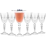 RCR 25601020006 Melodia Crystal Wine Glasses, Set of 6, Perfect for Wine Or Cocktails, Classic Goblet Shape