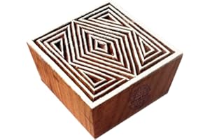 Royal Kraft Jaipuri Cuadrado Geométrico Patrón Madera Impresión Bloque - Bricolaje Alheña Tela Textil Papel Arcilla cerámica Bloque Impresión Sello