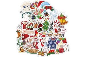 DORALER 50PCS Christmas Stickers,Cute Waterproof Decals for Bottles, Party Favor,Capibara Lover Birthday Gift, for Water Bottle,Scrapbook,Laptop,Classroom,Luggage,Poster,Bike, (Mult Red)