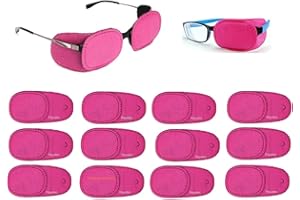 NECALON 12 pcs Occlusion Eye Patch Cover for Children Glasses - lazy eye Amblyopia one eye disorder Children Spectacle 110mm x 55mm (Pink) 6 Pairs Hayatec