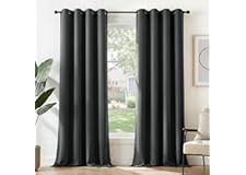 Deconovo Rideau Occultant Thermiques Anti Froid, 140L X 240H cm, Double Rideau Isolant Anti-Bruit, Économie d'Énergie, Idéal pour Chambre et Salon, Gris Foncé, 2 Pièces