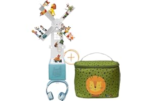 ‎LECKERHELFER AUTOMATISCH LECKER Leckerhelfer automatisch lecker Regal + Tasche Löwen für die Tonie Box® Magnetfähig - Windmühle, passend für über 42 Tonies®, Ideales Tonie-Box® Zubehör für Jungs und Mädchen