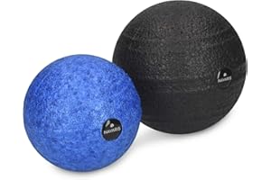 Navaris Set de pelotas lacrosse para masaje - 2 Tamaños diferentes (8CM 10CM) - Terapia miofascial para músculos espalda pierna cuello y pie