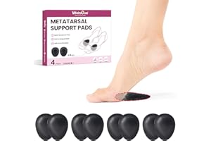 Almohadilla metatarsiana unisex Welnove-almohadilla de cuero para el antepié que proporciona soporte metatarsiano-plantillas suave para metatarsalgia y neuroma de Morton-aptas para zapatos(L)