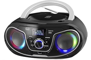 Trevi CMP 588 DAB Stereo Portatile Wireless con Radio Digitale DAB e FM, Boombox con Lettore CD, USB, AUX-IN, Antenna Telescopica, Display ad Alta Leggibilità, Alimentazione a Corrente e Batterie