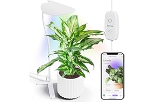 ‎DIIVOO Bluetooth Led Pflanzenlampe, Smart Grow Light Vollspektrum mit 27 Pflanzenwachstumsspektren und 2 Lichtmodi App, 360-Grad- Schwanenhals und Abnehmbarer, Automatischer Timer mit Stufenloser Dimmung