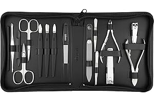 marQus Solingen Solingen zestaw do manicure – 16-częściowy zestaw do manicure i pedicure w etui ze sztucznej skóry, poręczny i miękki – kompletny zestaw ze wszystkim do pielęgnacji dłoni i stóp