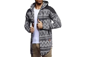 Leif Nelson LN8332 Veste de survêtement longue pour homme avec capuche Noir, Noir , M