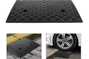 YARDIN Set di 2 rampe per marciapiede (93 x 30,5 x 11 cm), portatili, in gomma, per auto, moto, sedia a rotelle, deambulatore, colore: nero