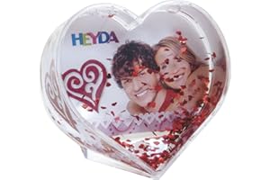 HEYDA Foto-Schneekugel Herzform 'Flitterherz' zum individuellen Gestalten