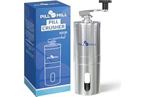 Pill Mill Pill Crusher - Crushes Multiple Tablets to a Fine Powder - Metal Medicine Grinder - Tablet Pulverizer Perfect for Travel - Great for Feeding Tube use, Pets or easier Medicine intake for Kids