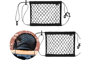 LIANGREN Frachtnetze für Motorradhelm, 2 Stück Motorrad frachtnetz Elastische Bungee Net Storage Organizer Gepäck Netz für Motorrad E-Bike Trike Fahrrad (11 inch x 9.8 inch)