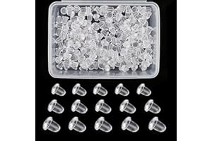 LUOKEFE 600 Pieces Rubber Earring Backs, 3 Sizes Earring Stopper, Clear Earring Backs, Soft Earring Safety Back with Storage Box for Women Jewelry Supplies