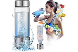 TITPLOLY Hydrogen Water Bottle with PEM SPE Technology, Portable Water Purifier Generator for Clean and Healthy Drinking Kangen Water Machine Producing Ionized with Gift Box for Home Office Travel (silver)