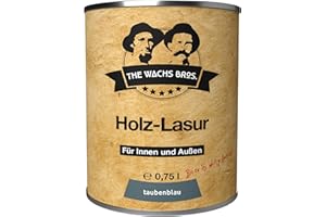 THE WACHS BROS. - Holzlasur tauben-blau 0,75 L - Vielseitiger Anstrich für Innen & Außen - Natürliche Inhaltsstoffe - Dauerhafter Schutz