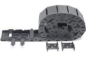 Befenybay R28 Internal Size 18X37mm 1Meter Length Black Plastic Flexible Drag Chain Cable Wire Carrier Inside Open Type for 3D Printer and CNC Machines (18mmX37mm-Inside Open)