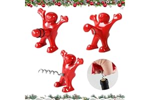 KOIROI Cavatappi Per Bottiglie Di Vino, 3 Pezzi Apribottiglie Rosso Uomo, Apribottiglie Divertente, Tappo Per Bottiglia Di Vino, Apribottiglie Per Vino, Apribottiglie Per Birra, Tappo Per Bottiglia Di Vino