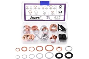 SWPEET Kit assortito di guarnizioni per tappo di scarico dell'olio Kit compatibile con Toyota Honda Subaru VW Audi Mercedes Benz