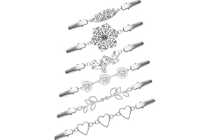 Cindeer 6 Spille Vintage per Maglione Clip Gioiello per Vestiti Clip per Cardigan Argento Creativo Fermagli per Colletto Sciarpa Clip in Metallo per Scialle Giacca Blusa Abito Camicetta