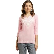 QAZMI Women's Short Kurti – Rayon Cotton Embroidered Tunic Top For Casual & Festive Wear - View #11