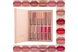 BEAUTY SEARCHER Beauty Glazed Antiadhésif 12 Couleurs Mat Rouge à Lèvres Nude Ensemble