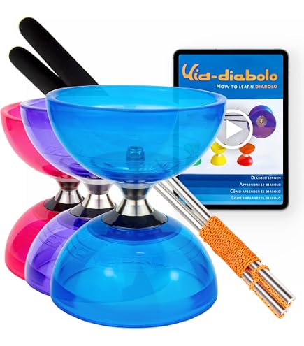 YOSTAR Lot de 12, 60 pouces (1,5 m), cordes de diabolo professionnels, en nylon de qualité supérieure, convient à tous les diabolos, avec 3 couleurs bleu, vert, orange