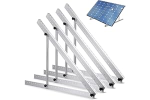 Warmfay Pack of 4 Solar Module Brackets 1040 mm 41 Inches Aluminium Balcony Power Station Bracket Stand Angle Adjustable 0-90° Roof Mount Solar Panels for Flat Roof Wall Caravan Boat