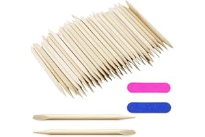 SZXMDKH 100 szt. pomarańczowe drewniane patyczki wielofunkcyjne podwójne końcówki do skórek narzędzia do manicure paznokci pedicure