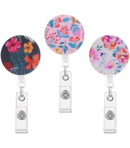 Cute Pink Cowboy Cat Badge Reel – Retractable ID Holder For Nurses, Doctors, Students & Office Workers